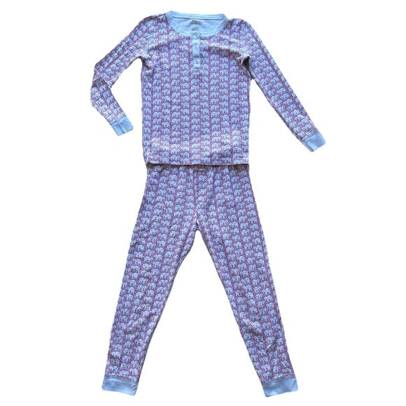 Roller Rabbit Girls Pima Cotton Elephant Printed Long Sleeve 2PC Pajama Set 10 - Picture 10 of 12
